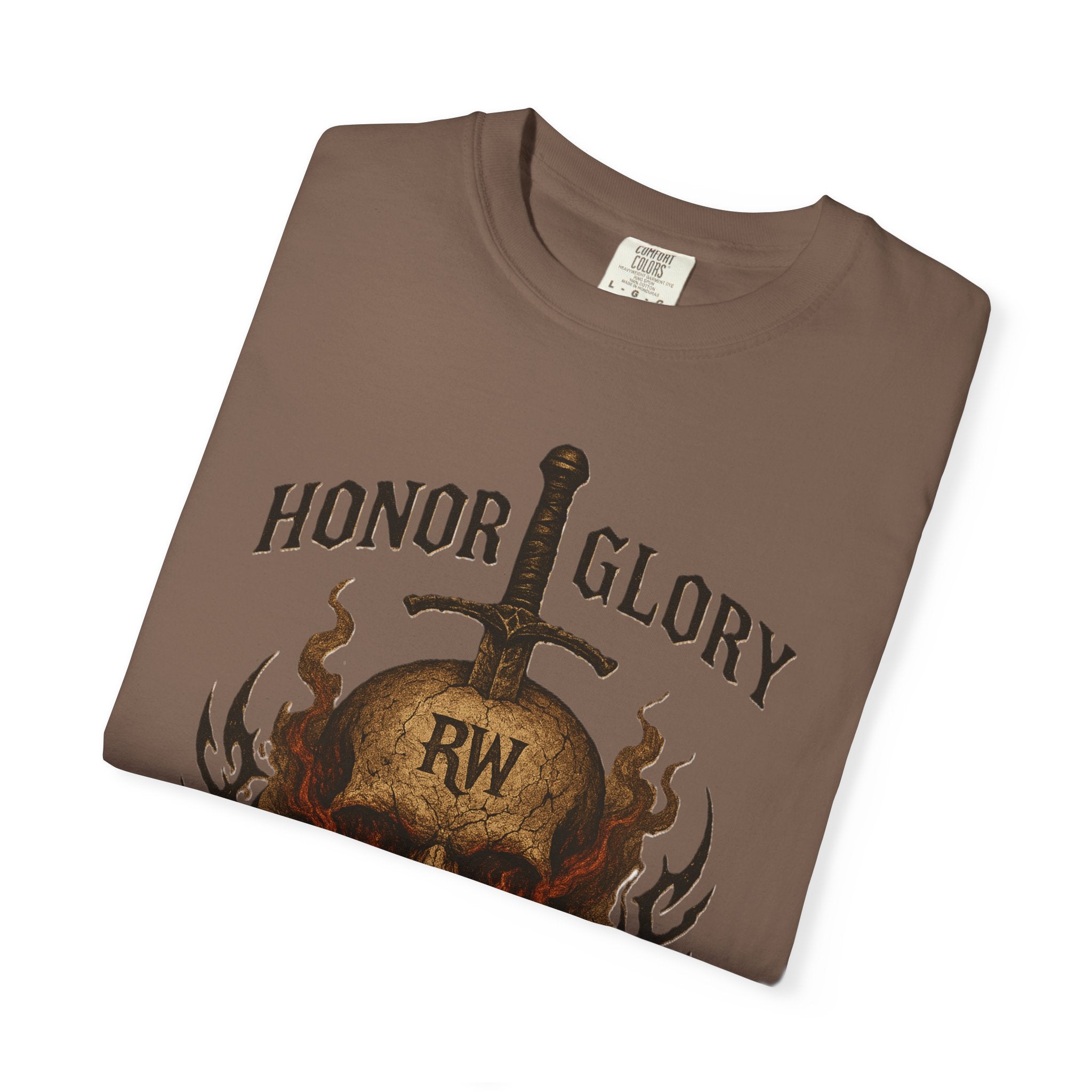Honor Glory Skull T-Shirt, Unisex Graphic Tee, Edgy Streetwear, Casual Wear, Gift for Him/Her, Perfect for Festivals