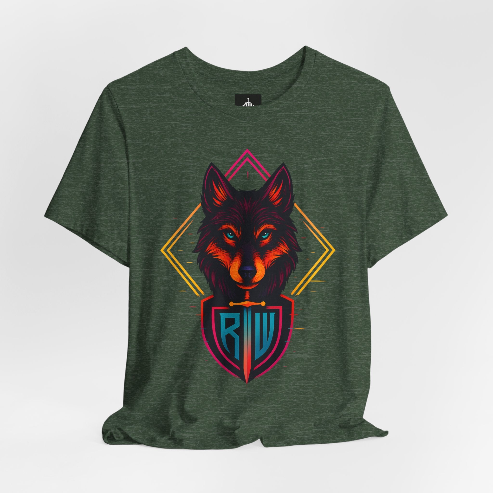 Wolf Emblem Graphic Tee — Bold Geometric Wolf Logo T-Shirt