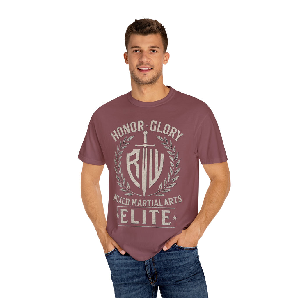 Elite MMA Unisex Garment-Dyed T-shirt, Casual Wear, Workout Shirt, Martial Arts Apparel, Gift for Fighters, Sporty Style
