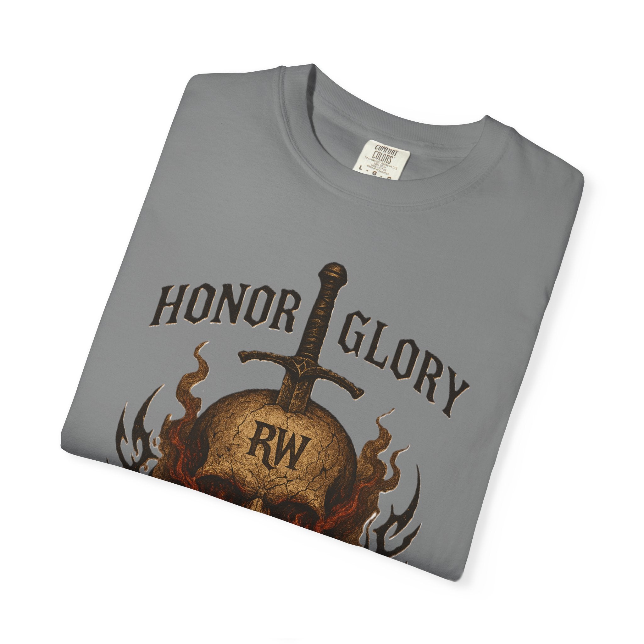 Honor Glory Skull T-Shirt, Unisex Graphic Tee, Edgy Streetwear, Casual Wear, Gift for Him/Her, Perfect for Festivals