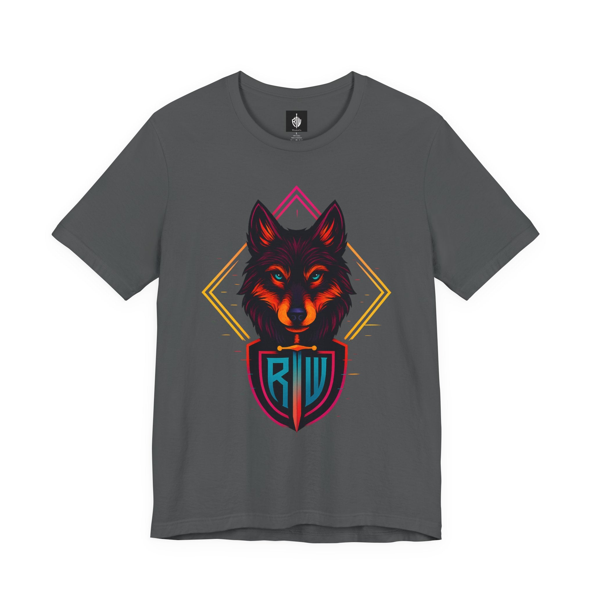Wolf Emblem Graphic Tee — Bold Geometric Wolf Logo T-Shirt