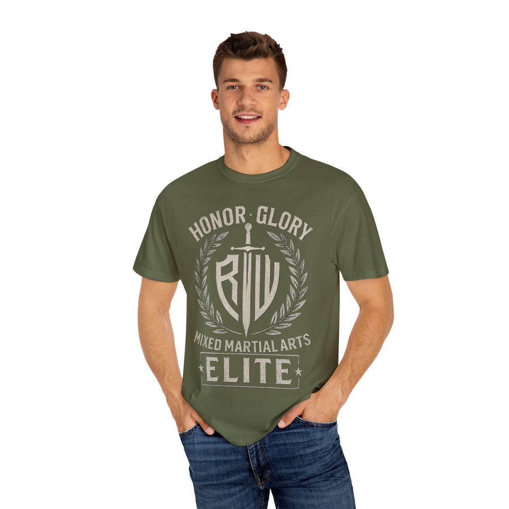 Elite MMA Unisex Garment-Dyed T-shirt, Casual Wear, Workout Shirt, Martial Arts Apparel, Gift for Fighters, Sporty Style