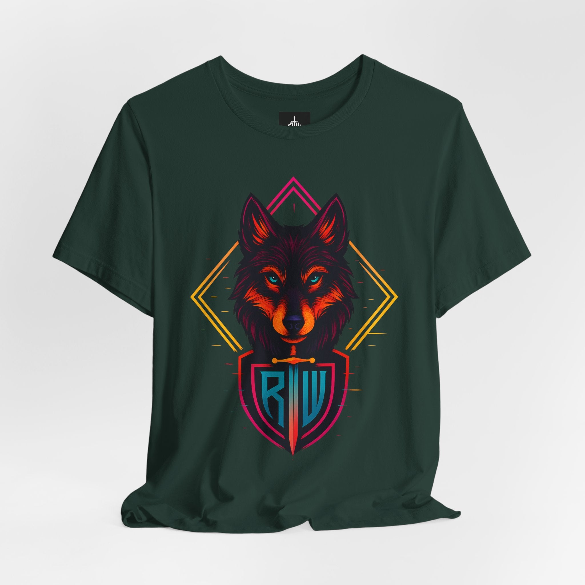 Wolf Emblem Graphic Tee — Bold Geometric Wolf Logo T-Shirt