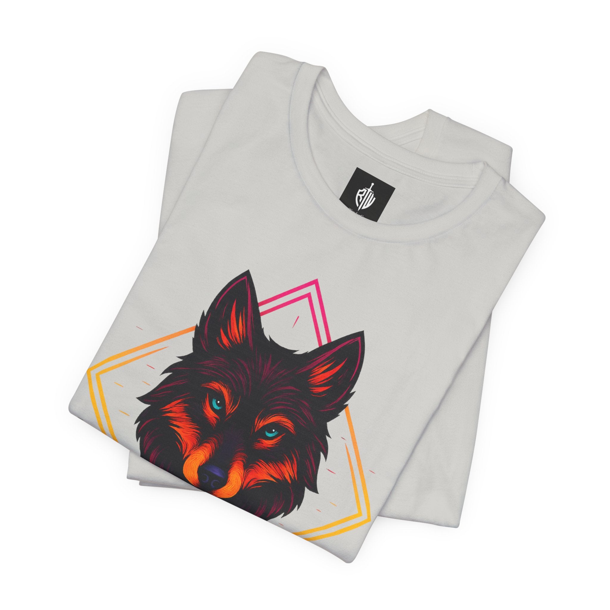 Wolf Emblem Graphic Tee — Bold Geometric Wolf Logo T-Shirt