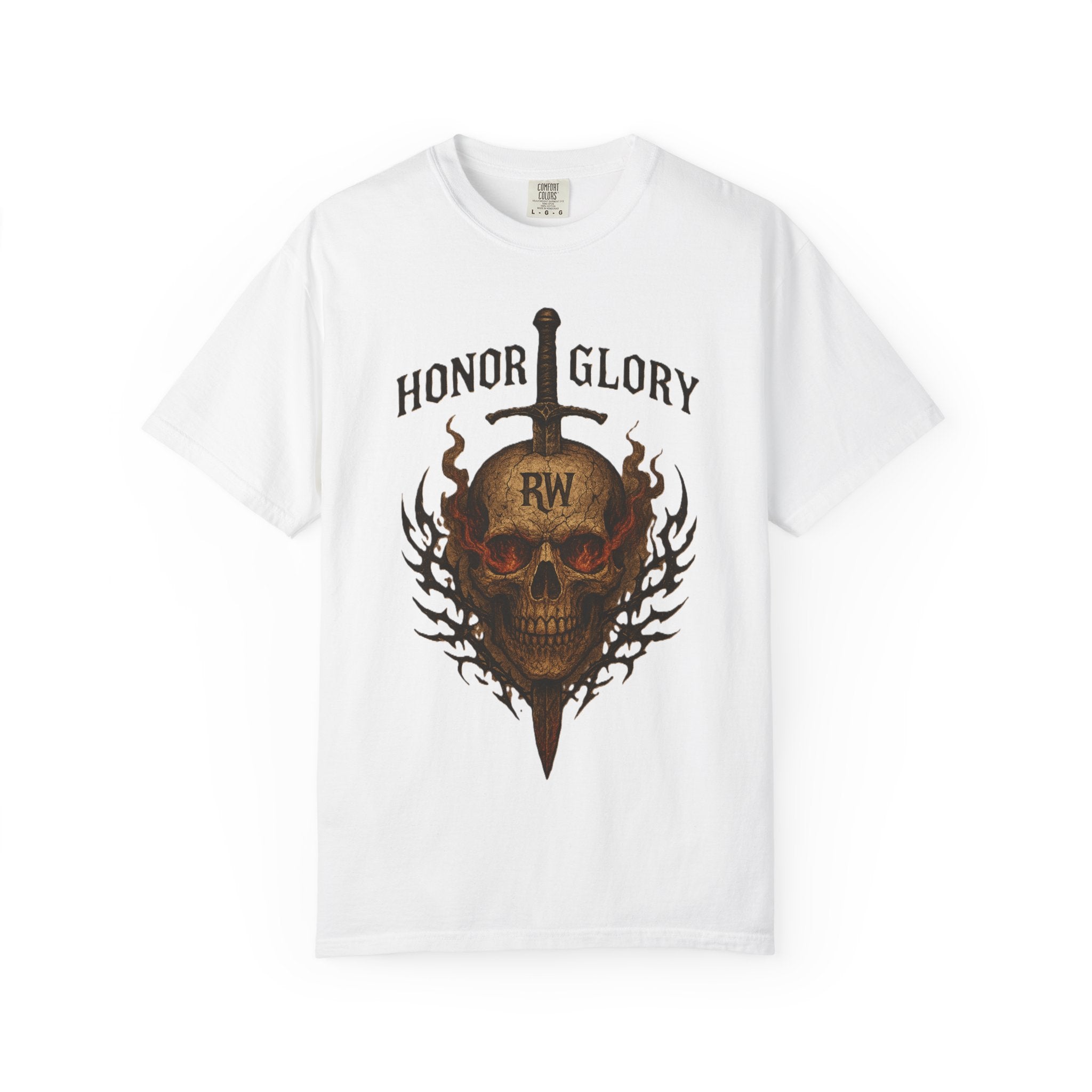 Honor Glory Skull T-Shirt, Unisex Graphic Tee, Edgy Streetwear, Casual Wear, Gift for Him/Her, Perfect for Festivals