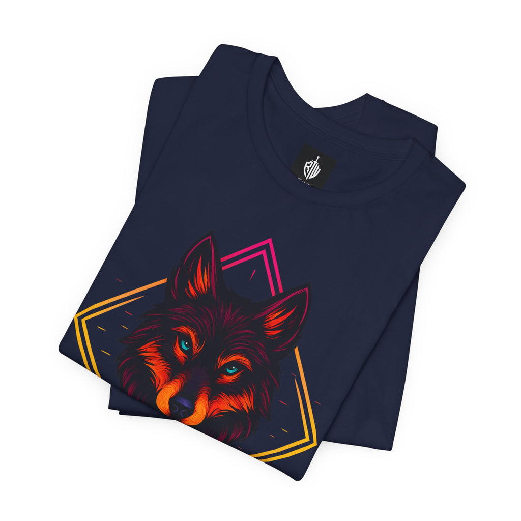 Wolf Emblem Graphic Tee — Bold Geometric Wolf Logo T-Shirt