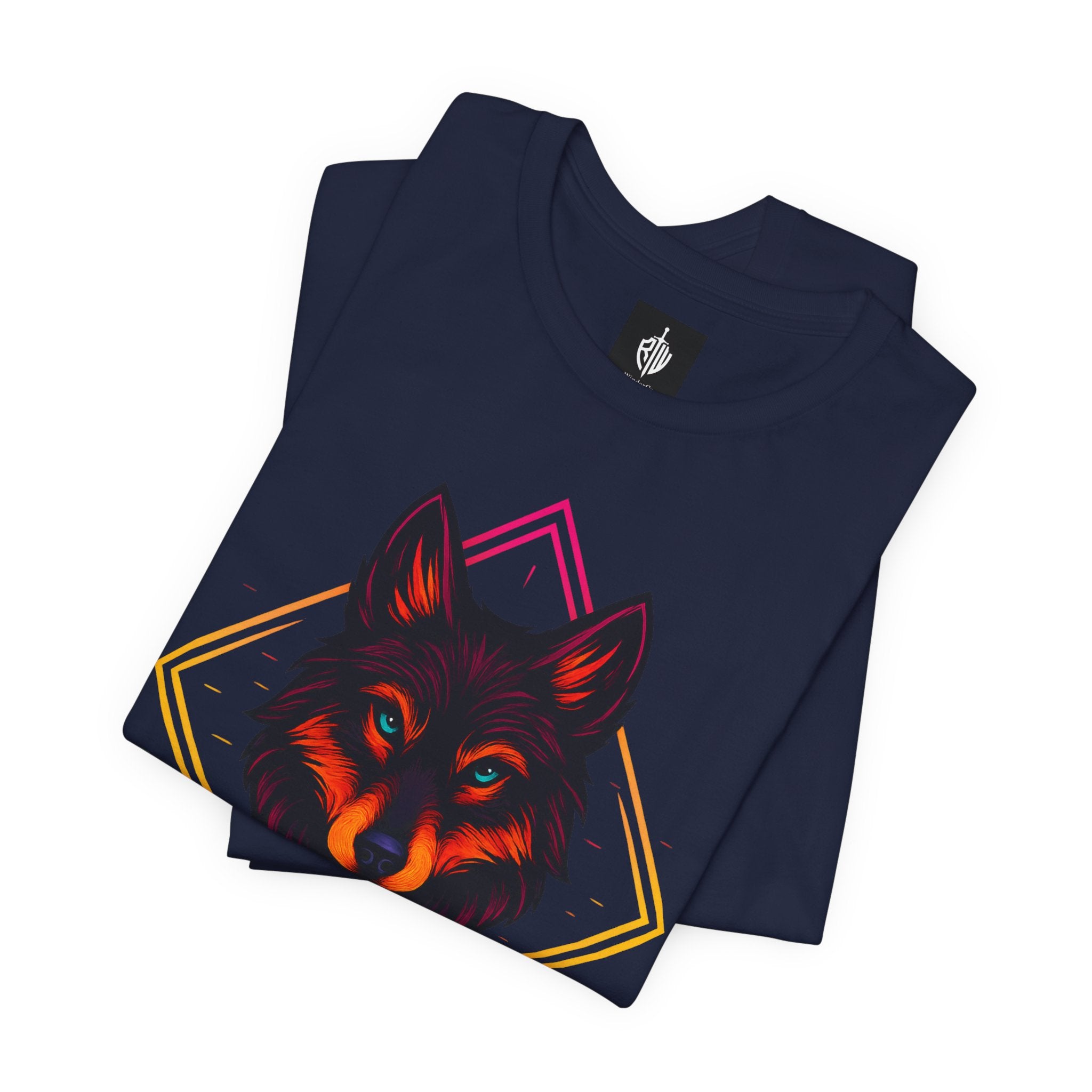 Wolf Emblem Graphic Tee — Bold Geometric Wolf Logo T-Shirt