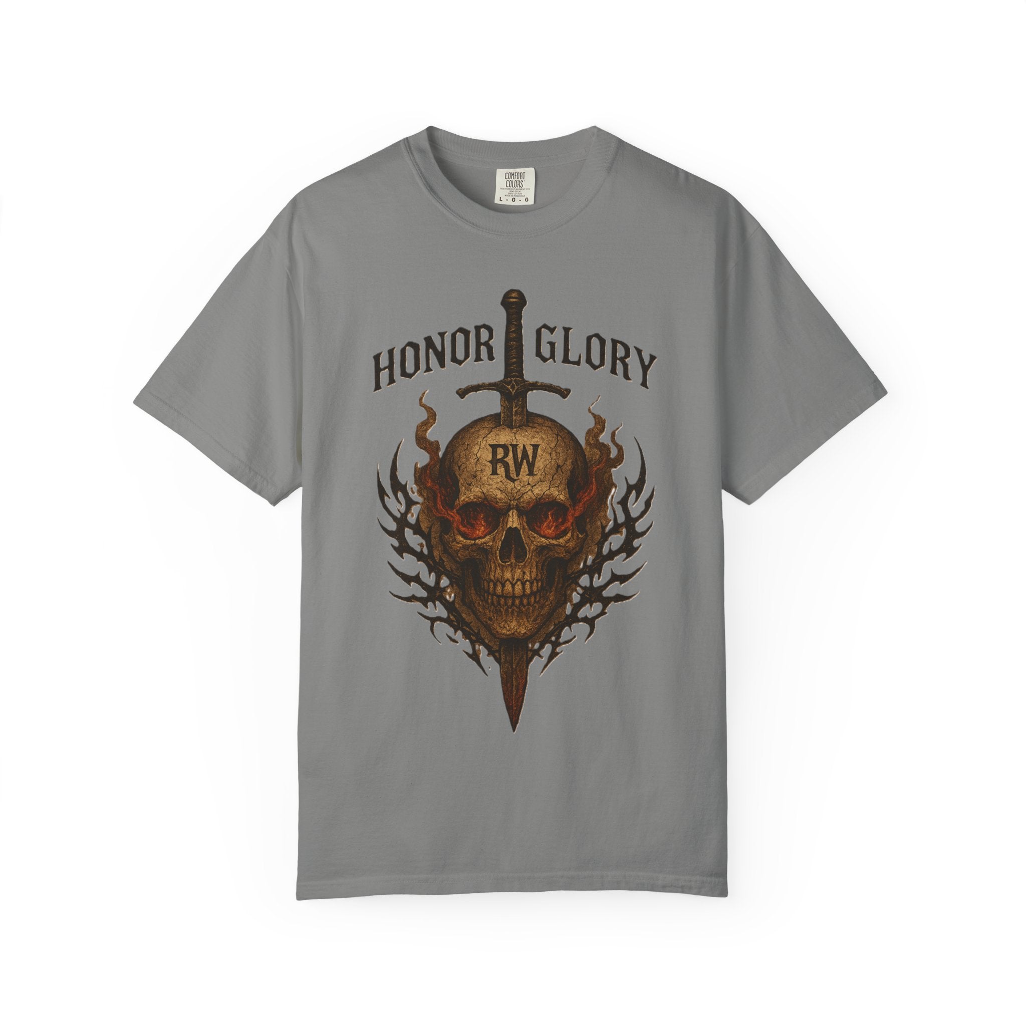 Honor Glory Skull T-Shirt, Unisex Graphic Tee, Edgy Streetwear, Casual Wear, Gift for Him/Her, Perfect for Festivals