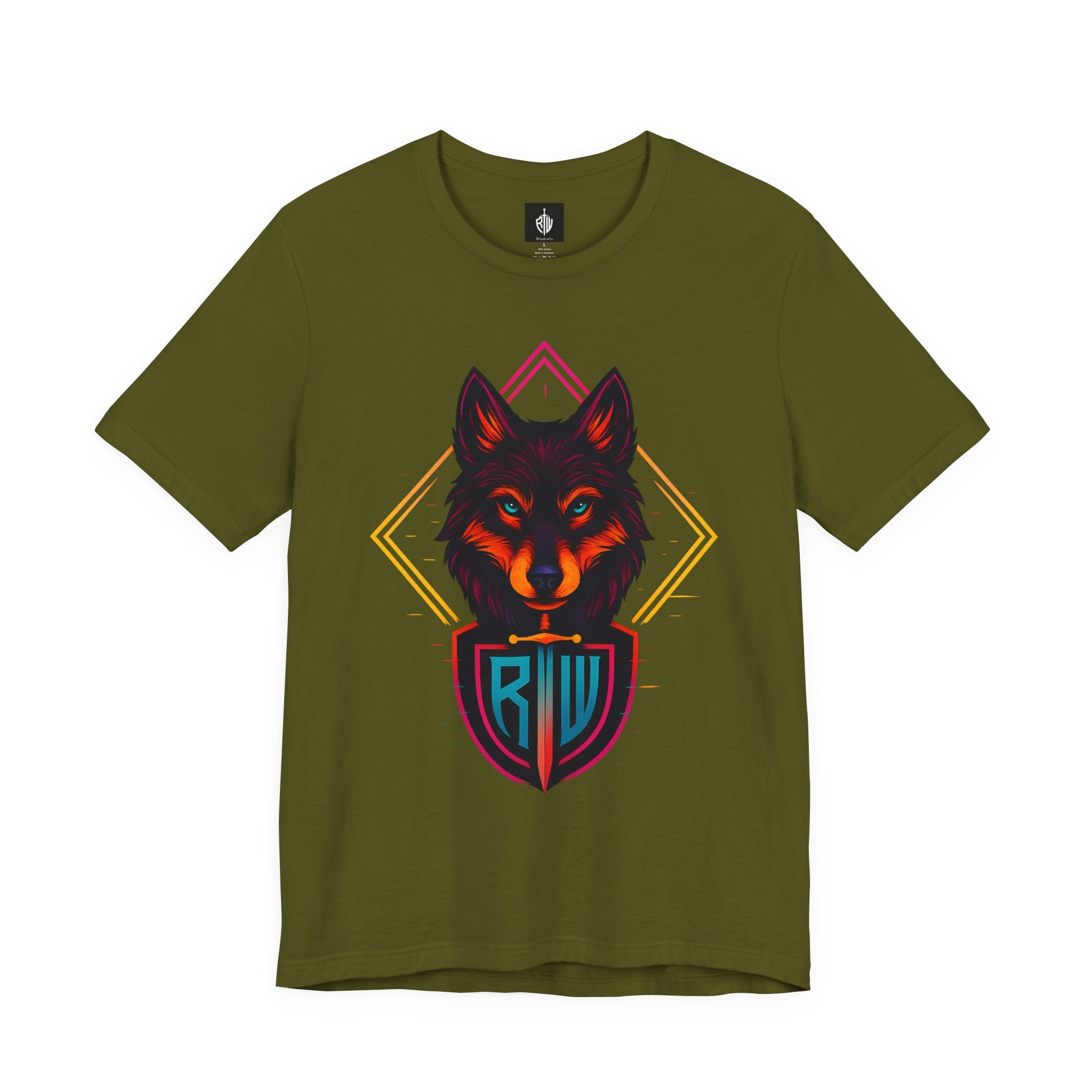 Wolf Emblem Graphic Tee — Bold Geometric Wolf Logo T-Shirt