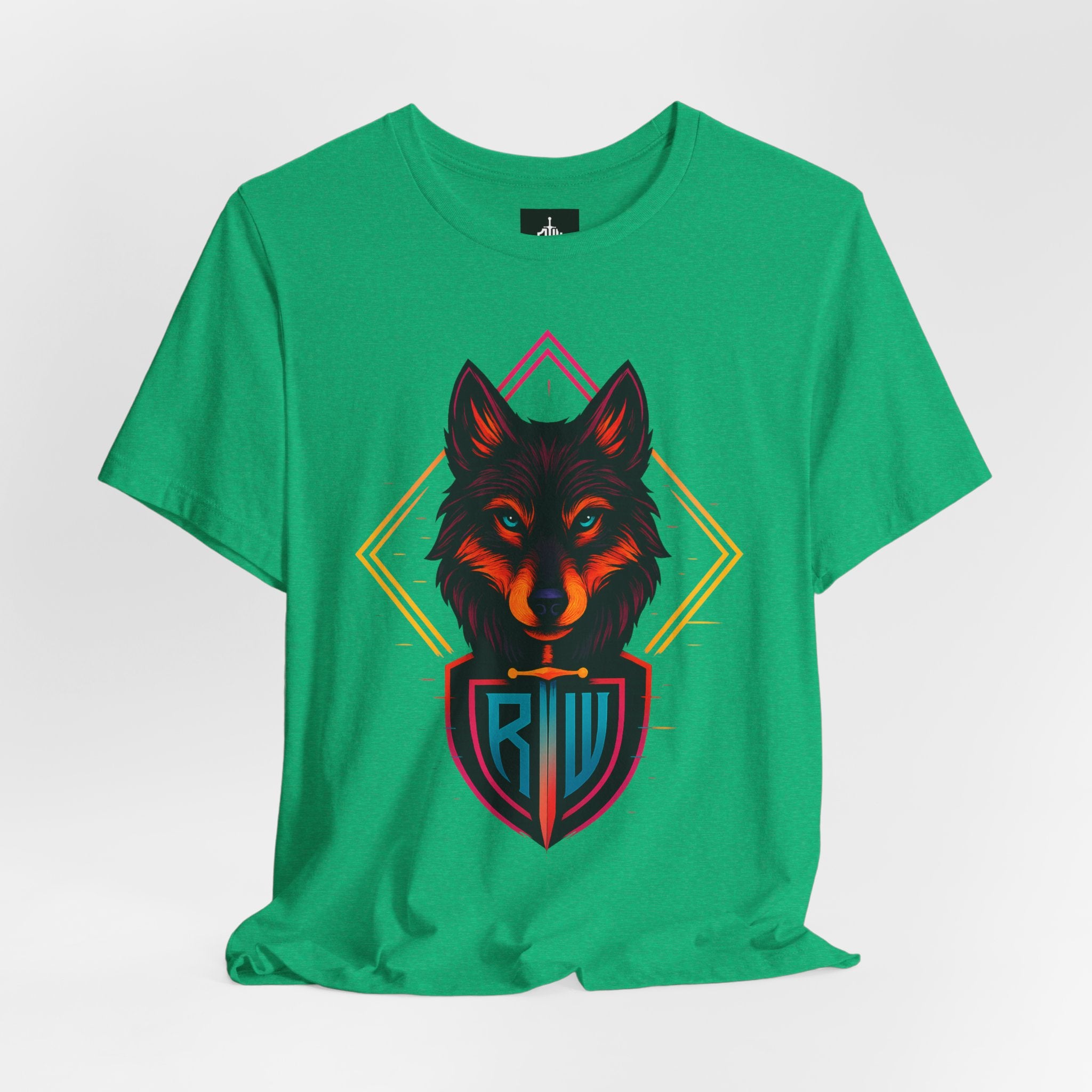 Wolf Emblem Graphic Tee — Bold Geometric Wolf Logo T-Shirt